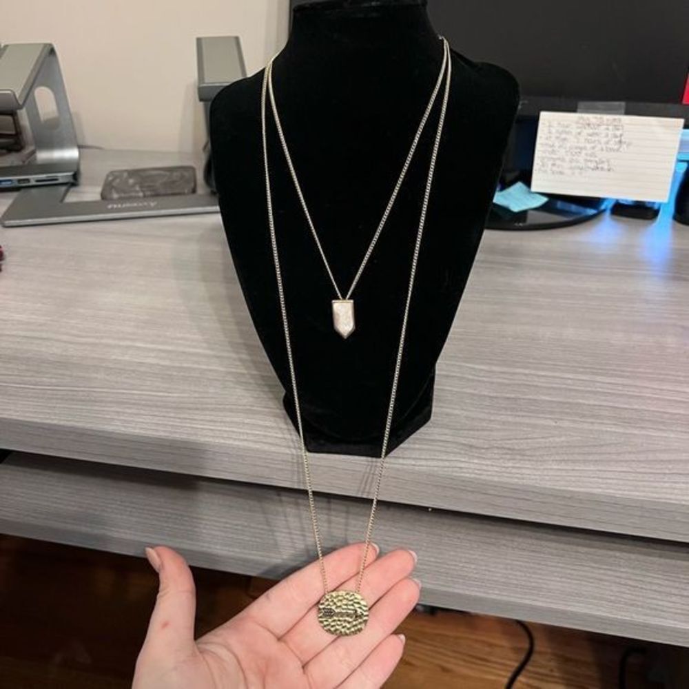 Double Chain Gold Tribal Necklace 